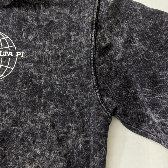 Alpha Delta Pi black acid wash sorority hoodie sweatshirt size Large - Picture 9 of 10